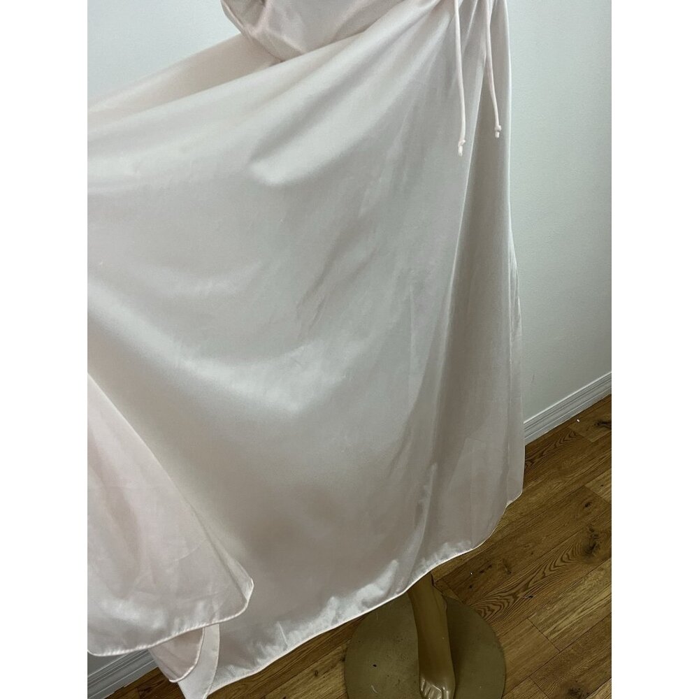 Vintage Cinema Etoile Women's M Nightgown Midi Gown Pink Nylon Double Plunge NOS - Picture 4 of 10